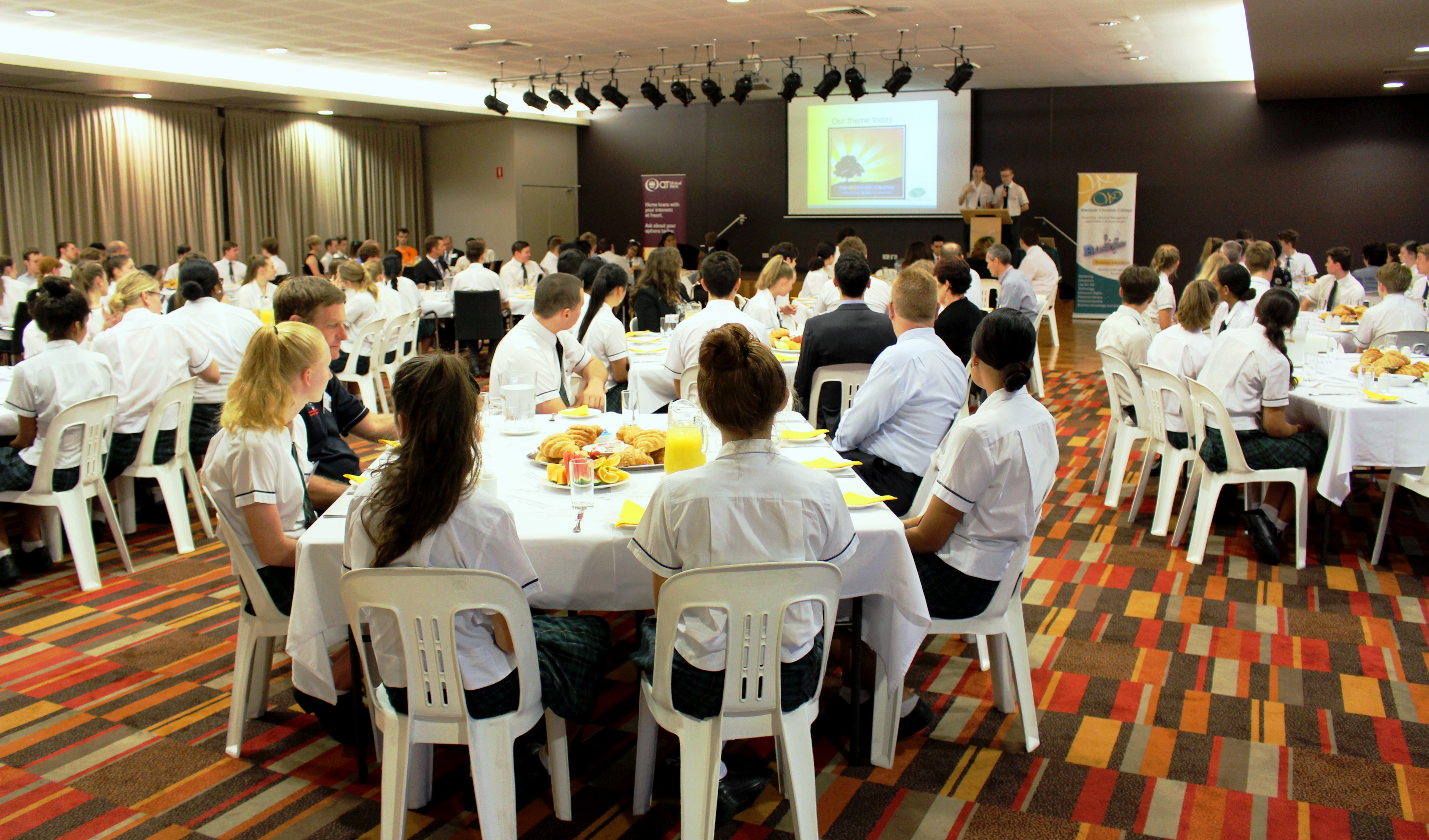 Students at Business Breakfast