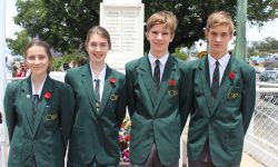 Westside Christian College College Captains for 2018 remember the fallen.