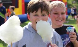 Westside students enjoying Inflatables Afternoon