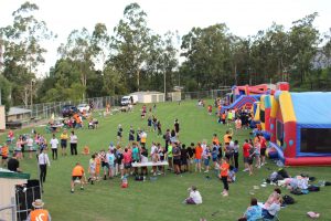 Westside students enjoying Inflatables Afternoon