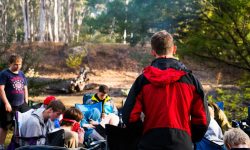 Mr Mansfield leads devotions at the Westside Christian College 2018 BOBS Camp.