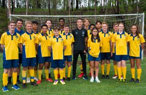 Westside students with Scott Neville of the Brisbane Roar