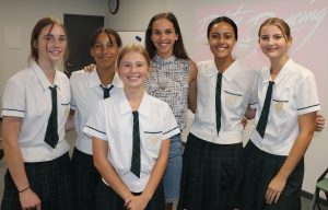 Year 9 and 10 students with Mrs Simone Kite at Westside Christian College
